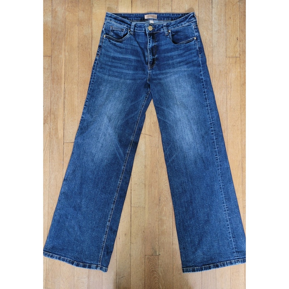 KUT From The Kloth Jean Wide Leg Jeans Women's 10 High Rise Blue Stretch Denim - Picture 2 of 11